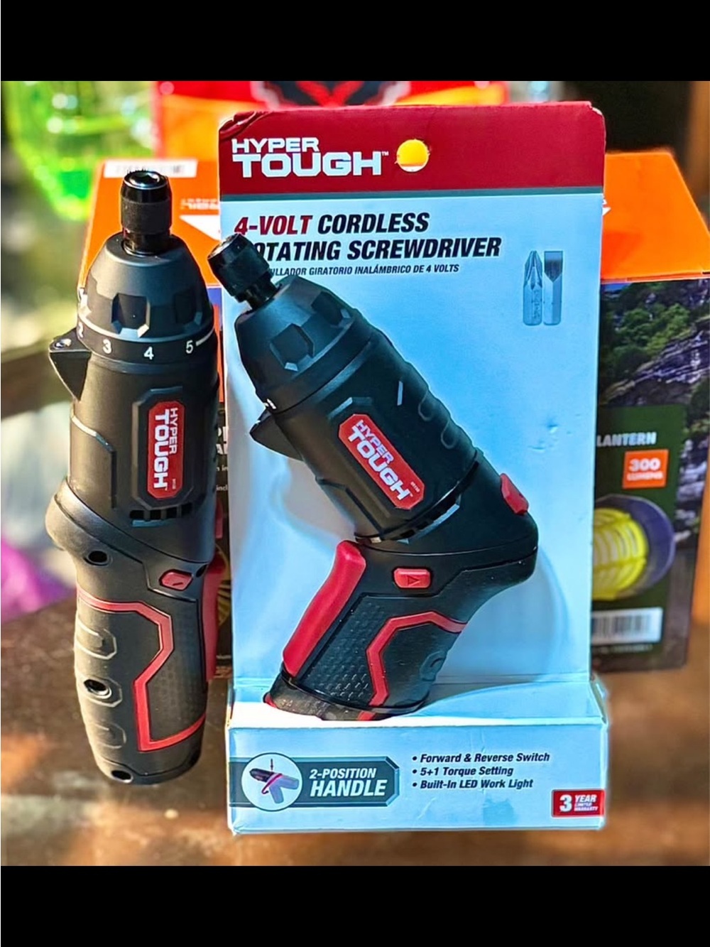 Hyper Tough 4-Volt Cordless Rotating Screwdriver — Black & Red